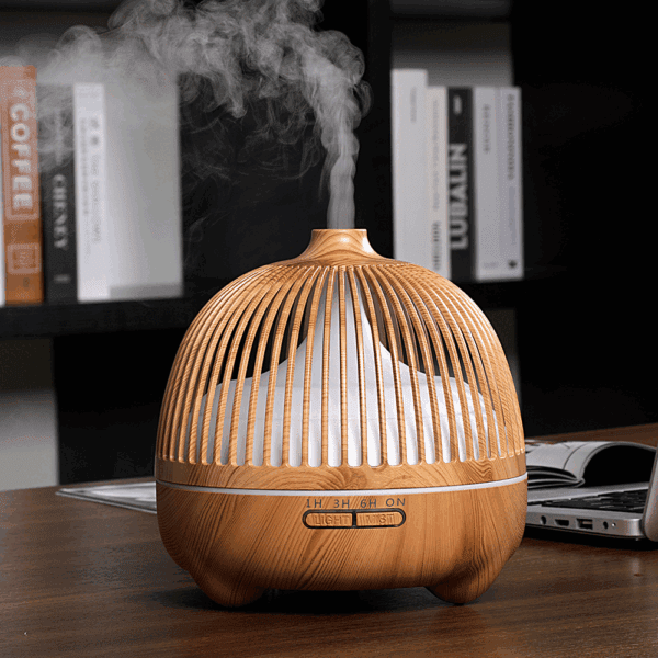Birdcage Wood Grain Aromatherapy Diffuser Ultrasonic Smart Home Appliance Hollow Aromatherapy Essential Oil Humidifier - 图片 7