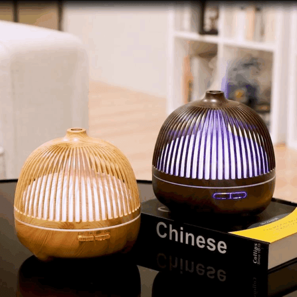 Birdcage Wood Grain Aromatherapy Diffuser Ultrasonic Smart Home Appliance Hollow Aromatherapy Essential Oil Humidifier - 图片 5