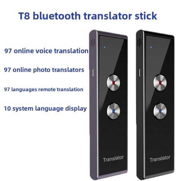 T8+ Smart Bluetooth Translator Voice Synchronization Translator Multi-Language Real-Time Translation Stick - 图片 5