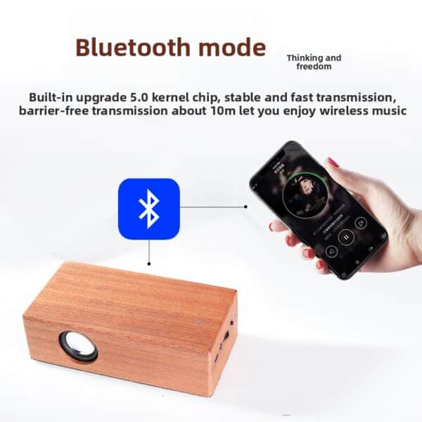 FYD-928 Solid Wood Smart Bluetooth Speaker Mini Portable Induction Small Speaker Wireless Resonance Subwoofer - 图片 5