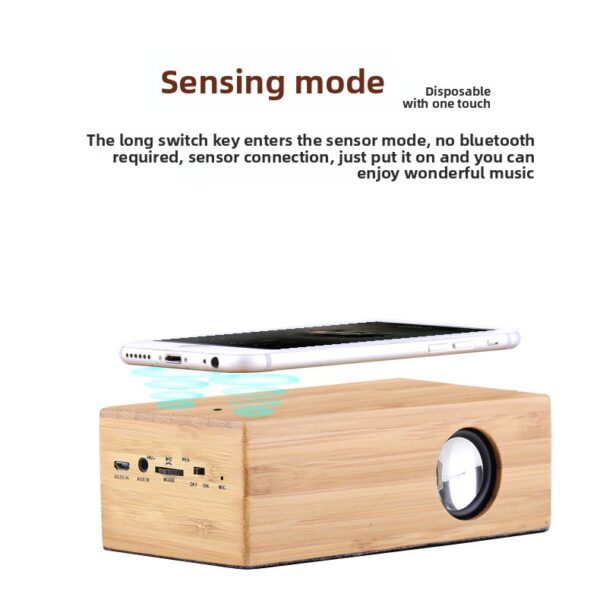 FYD-928 Solid Wood Smart Bluetooth Speaker Mini Portable Induction Small Speaker Wireless Resonance Subwoofer - 图片 4