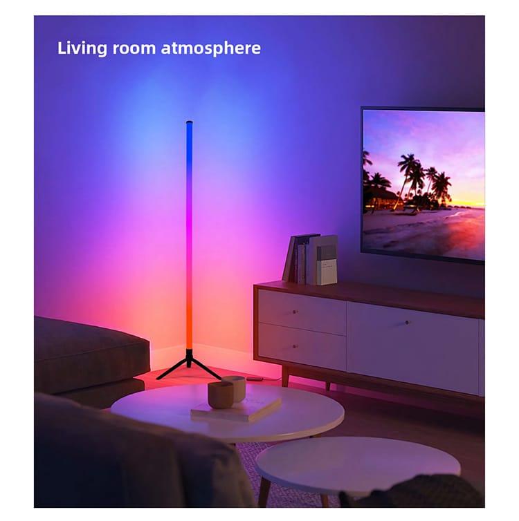 Atmosphere Floor Lamp Gaming Smart Color Changing WiFi Bluetooth RGB Live Streaming Room Living Room LED Sound Pickup Corner Lamp