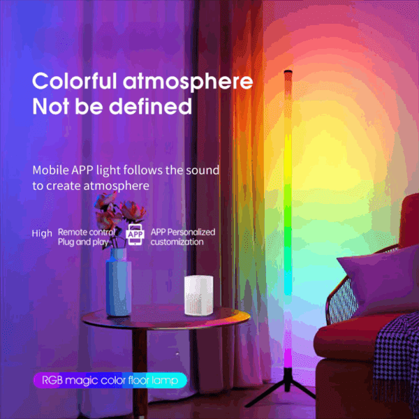 Atmosphere Floor Lamp Gaming Smart Color Changing WiFi Bluetooth RGB Live Streaming Room Living Room LED Sound Pickup Corner Lamp - 图片 2