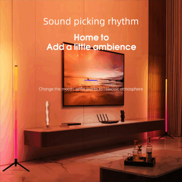 Atmosphere Floor Lamp Gaming Smart Color Changing WiFi Bluetooth RGB Live Streaming Room Living Room LED Sound Pickup Corner Lamp - 图片 5