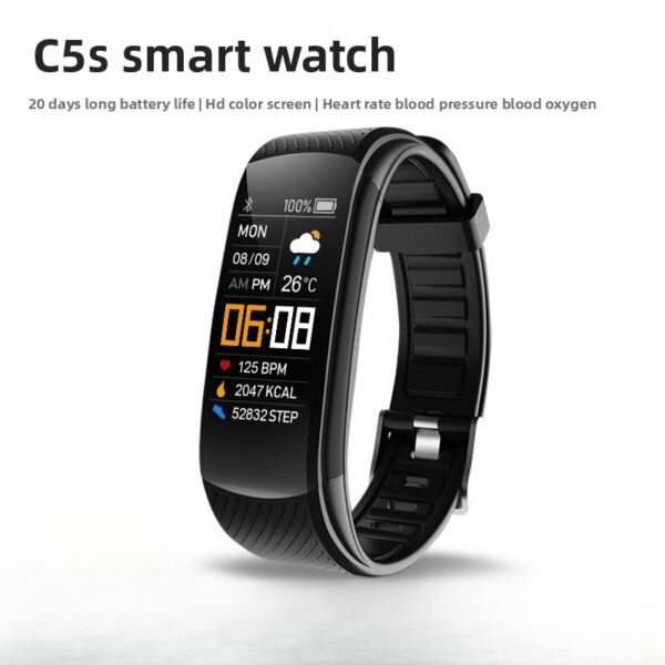 C5S Smart Bracelet Color Screen Bluetooth Sports Heart Rate Blood Pressure Sleep Sedentary Alarm Clock Step Watch - 图片 2