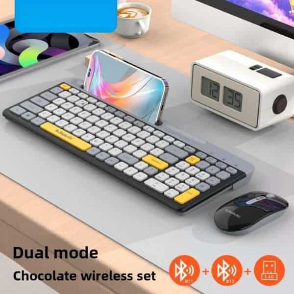 K100 Bluetooth Dual Mode Wireless Keyboard Chocolate Thin Desktop Computer Notebook Office Business Portable - 图片 8