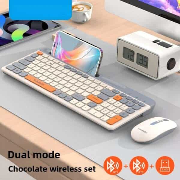 K100 Bluetooth Dual Mode Wireless Keyboard Chocolate Thin Desktop Computer Notebook Office Business Portable - 图片 9
