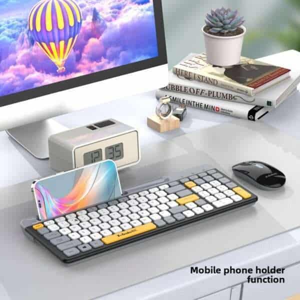 K100 Bluetooth Dual Mode Wireless Keyboard Chocolate Thin Desktop Computer Notebook Office Business Portable - 图片 7