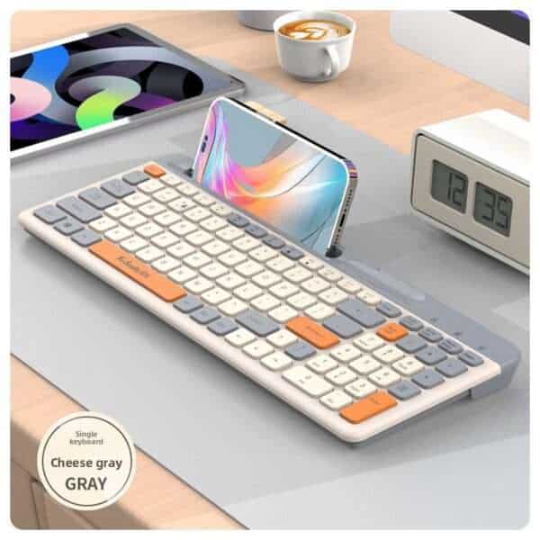 K100 Bluetooth Dual Mode Wireless Keyboard Chocolate Thin Desktop Computer Notebook Office Business Portable - 图片 3