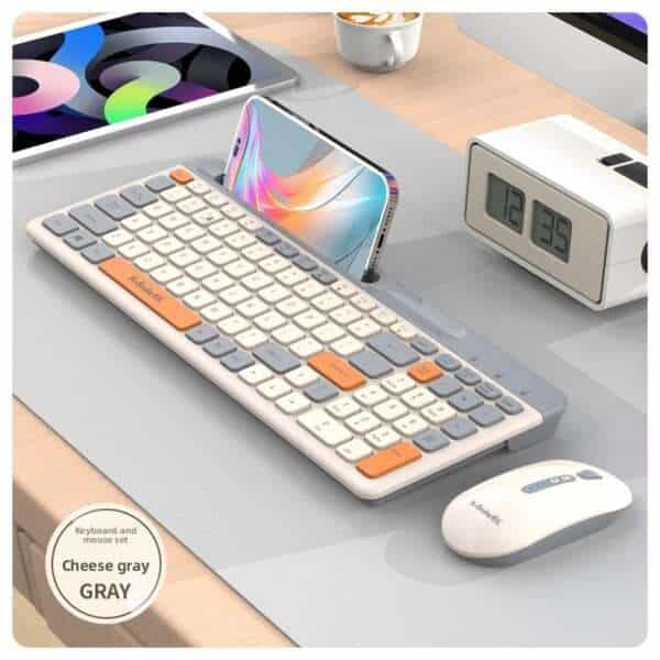 K100 Bluetooth Dual Mode Wireless Keyboard Chocolate Thin Desktop Computer Notebook Office Business Portable - 图片 5